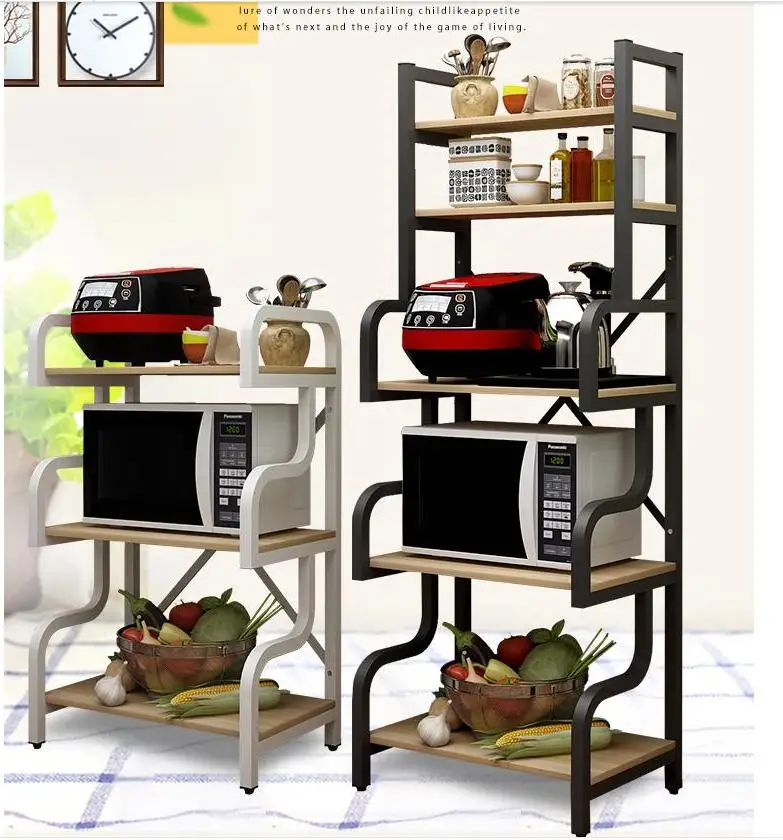 The kitchen sets content rack to be born multilayer domestic use microwave oven rack muti_function store content seasoning shelf