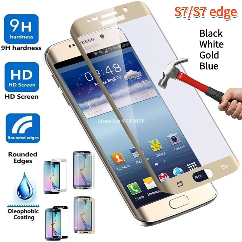 3D Curved for Samsung Galaxy S7 Edge Full Cover Tempered Glass Screen Protector For Samsung S7edge S7 Protective Film Glass