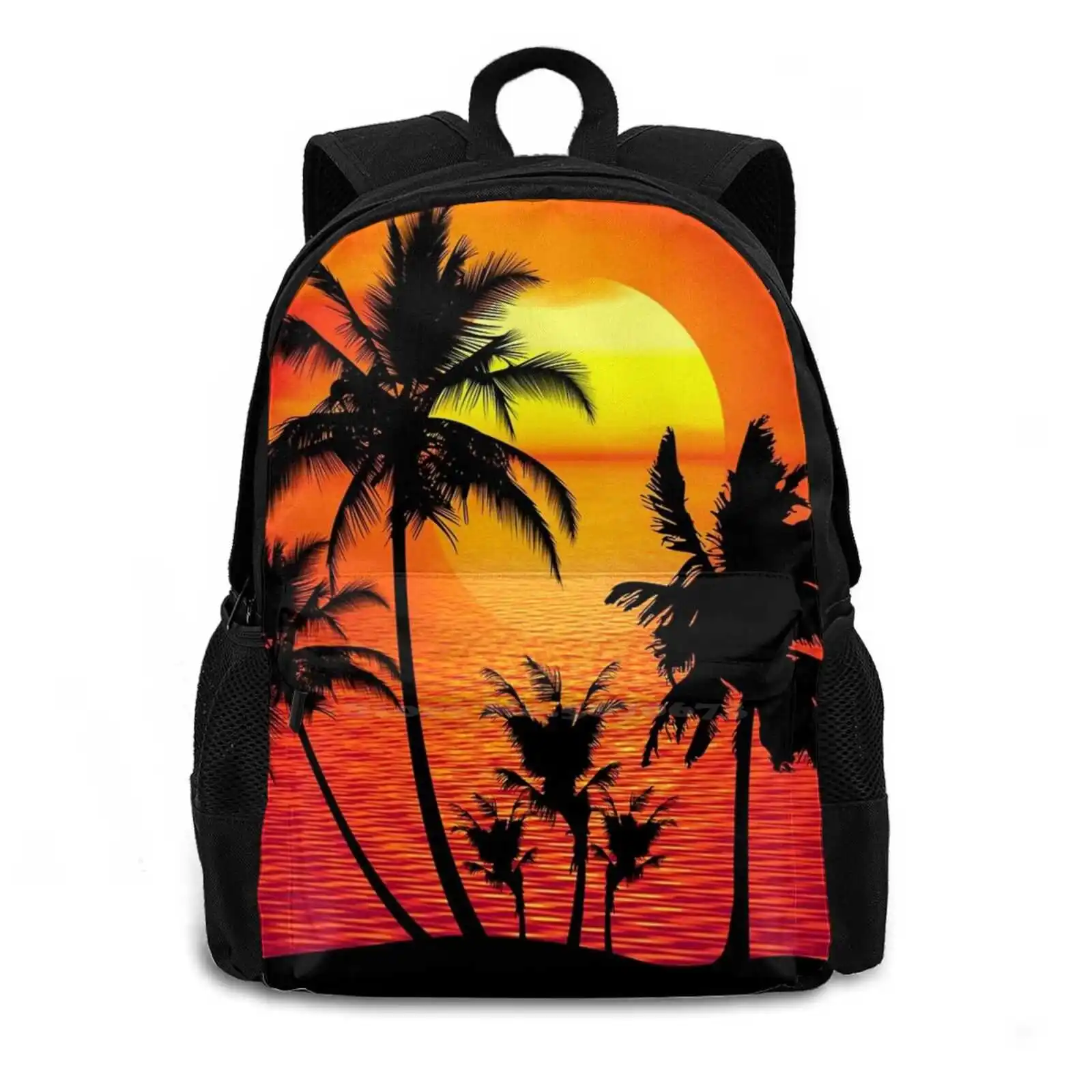 Bring On The Sunshine-Summer Design With Palm Trees-Sun-Waves-Beach-Best Gift For Her School Bags For Teenage Girls Laptop