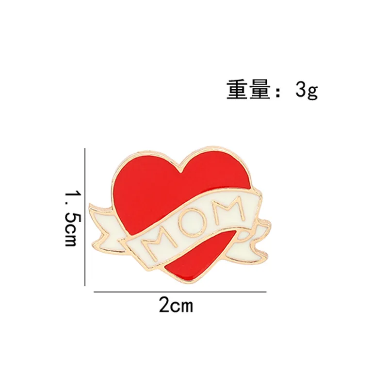 Custom Enamel Pin Mom Love Heart Brooch Pins Metal Collar Women\'S Badges Briefcase Accessories Jewelry Gift for Friend Wholesale