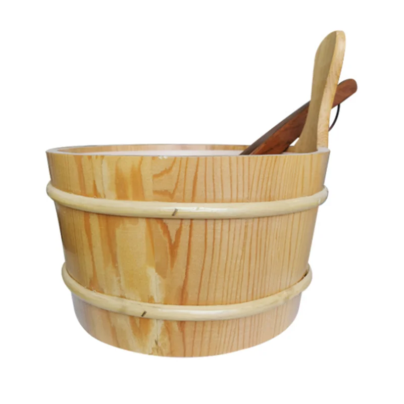 Sauna Wooden Bucket Wooden Spoon Sauna Room Bathroom Dedicated Labor-saving And Convenient Wood Sauna Room Essential Accessories