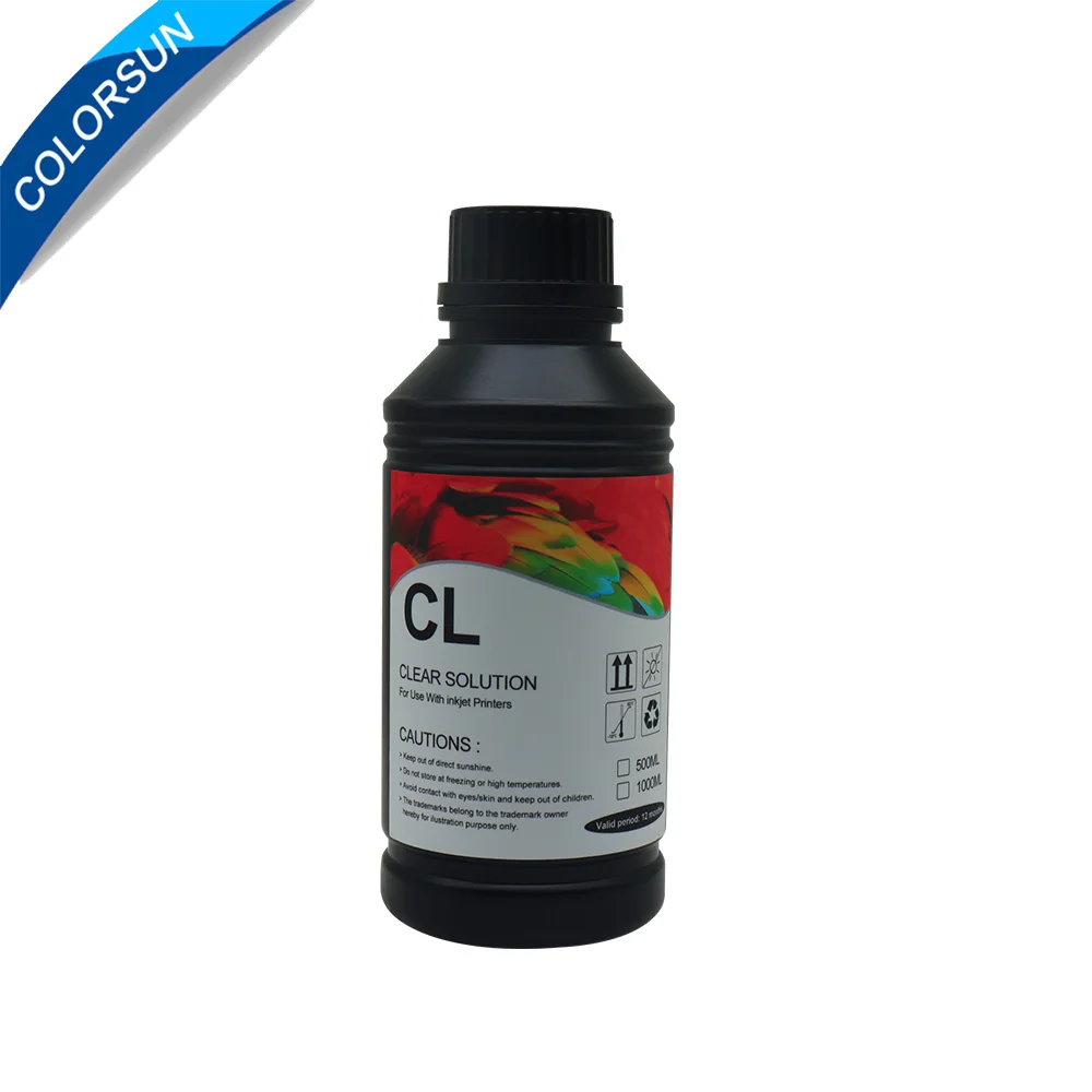 Imagem -06 - Colorsun-led Tinta uv para Epson R1390 L1800 L805 Dx3 Dx4 Dx6 Dx7 Dx5 Impressão Caixa do Telefone Metal Acrílico 5*500ml