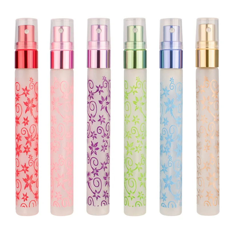 

Wholesale10ml frosted Floral Print Glass Perfume Bottles Spray Bottles Empty Bottles Mist Spray Bottle Travel Portable