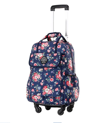 Reistrolleytassen Dames Cabine Rugzak op wielen met wielen 20 inch Rollende bagagetas Dames Handbagage Trolleytas