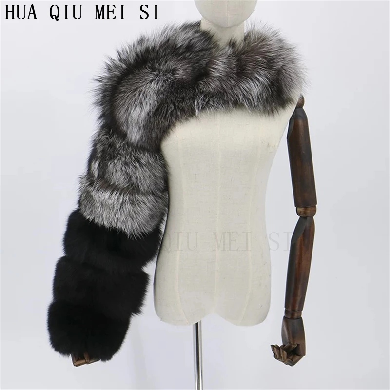 Natural fur Fox fur women fur coat A pair of sleeves Natural raccoon fur jackets fashion coat fur coat jacket Real fur raccoon