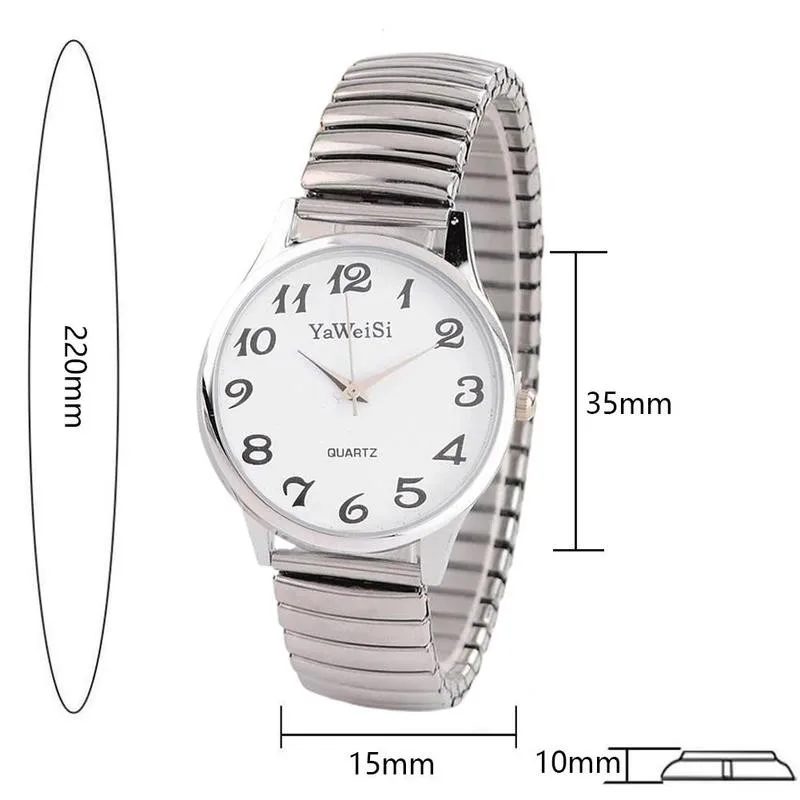 Moda lusso oro argento cinturino elastico orologi al quarzo coppia orologio orologi orologi per donna polso uomo d'affari Casual Wa S5O5