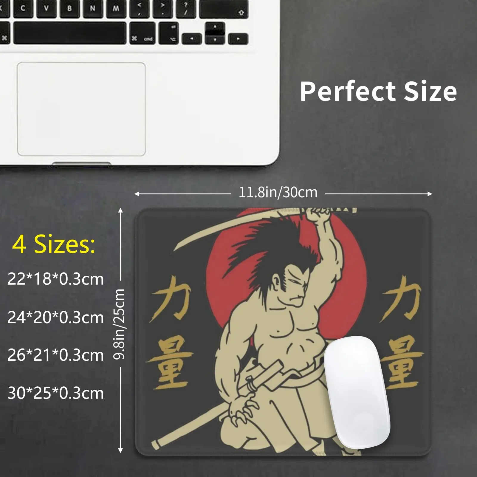 Ronin Spirit Mouse Pad DIY Print Japanese Japan Ronin Bushido Ancient Martial Arts Vintage