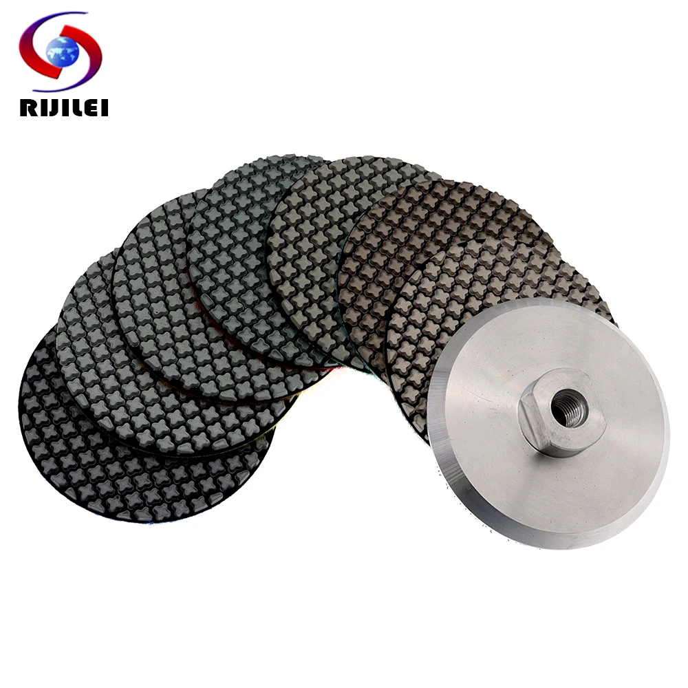 

7Pcs Super 4Inchs Dry Diamond Polishing Pads 100mm Flexible Sanding Discs New Design Marble Granite Stone Tile Grinding Wheels