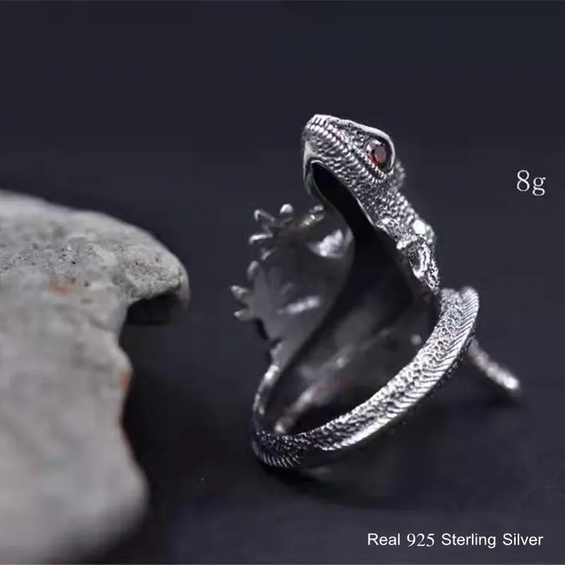 Men's Elegant Lizard Open Ring, Unique Design