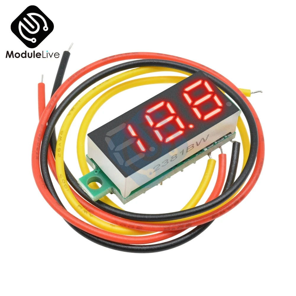 0.28 inch DC LED Digital Voltmeter 3.5-30V Voltage Meter Auto Car Mobile Power Voltage Tester Detector 12V Red Green Blue Yellow