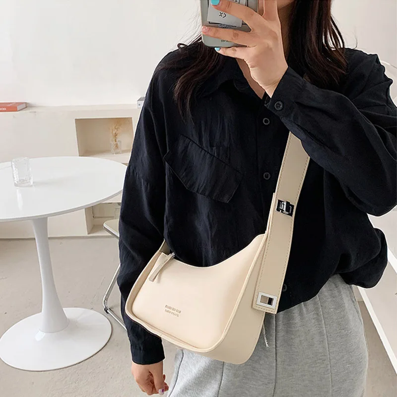 Simple Small Ladies Tote Bag Solid Color Leather Shoulder Crossbody Bags for Women 2021 Luxury Branded Female Handbags and Purse