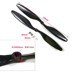 1 Pair 1045 Carbon Fiber Propellers F450 F550 Propeller 10*4.5 10 inch CW CCW Props for F450 550 RC QuadCoptor Multi-Copter