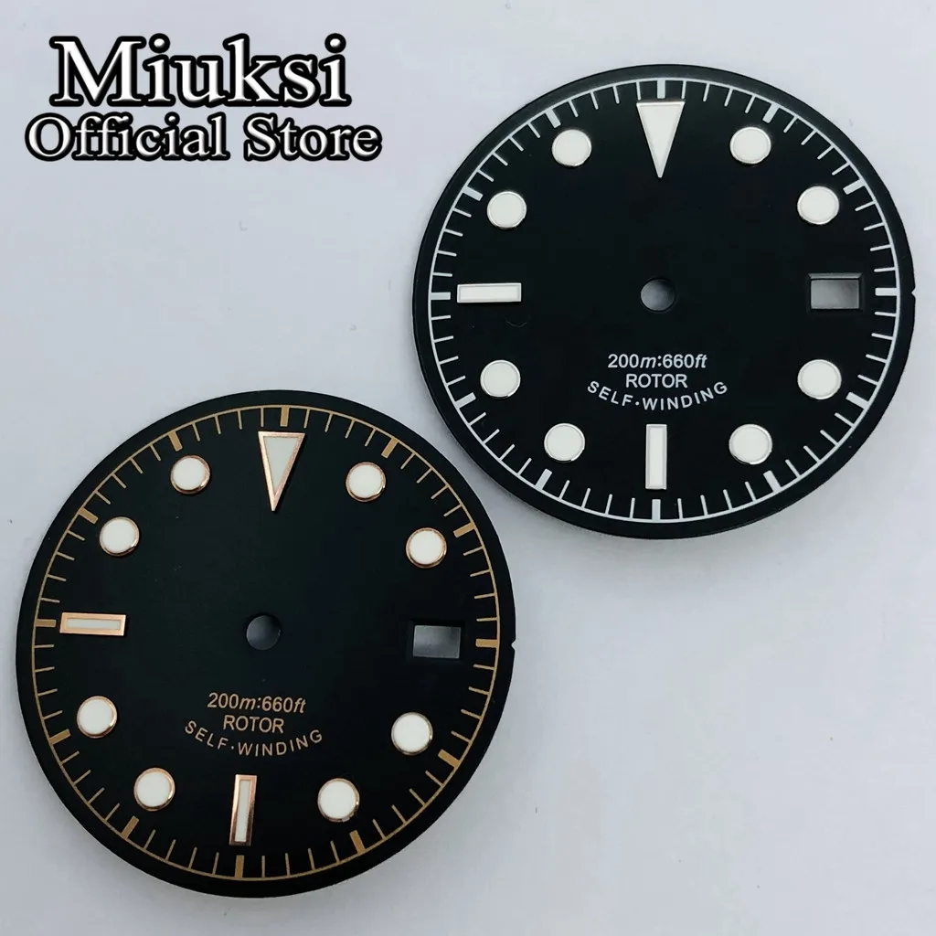 Miuksi 30.5mm black blue green sterile luminous dial fit NH35 ETA 2824 2836 Miyota 8215 821A Mingzhu DG2813 3804 Seagull 1612