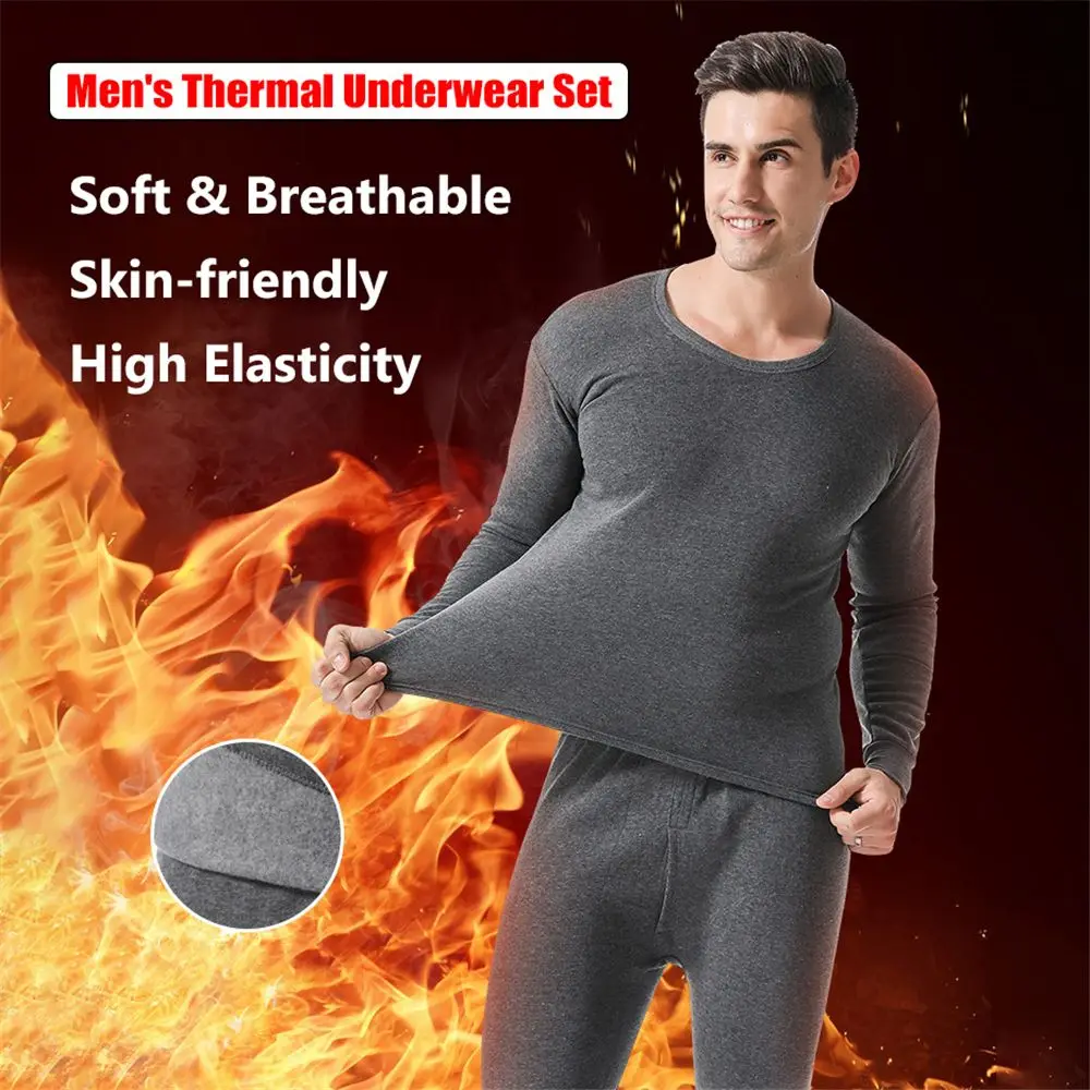 

Clothes Ultra Soft Fleece Lined Men's Thermal Underwear Set Top & Bottom Set Men's Long Johns Set Thermal Underwear for Men