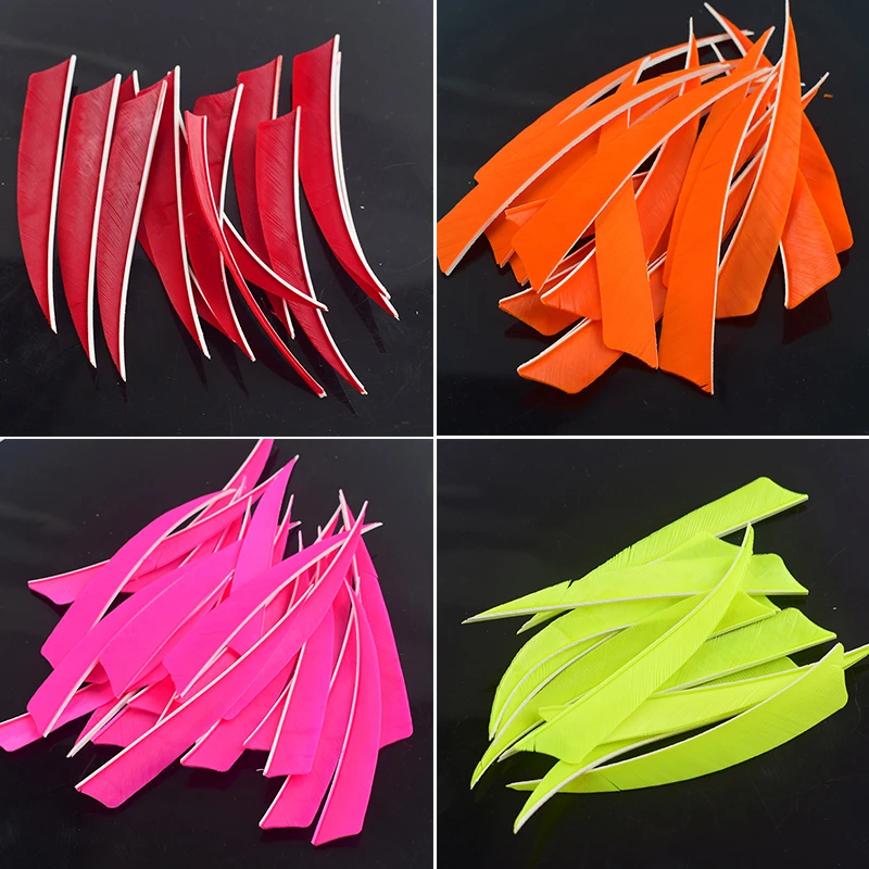 Hunting Archery Vanes with Turkey Feathers, Arrow Feather, Fletching for Any Wooden Arrow, DIY Archery Accessories, 5in, 50PCs