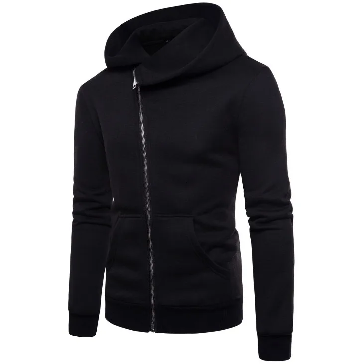 Global Hot Sale Men Hoodies British Style Oblique Zipper Hooded Sweatshirts Europe and America Slim Fit Sportswear Hoodies