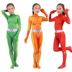 2020 3D Printed Totally Spies Cosplay Costume Adult Girls Clover Ewing Halloween Costumes for Women Alexandra Christmas Costume