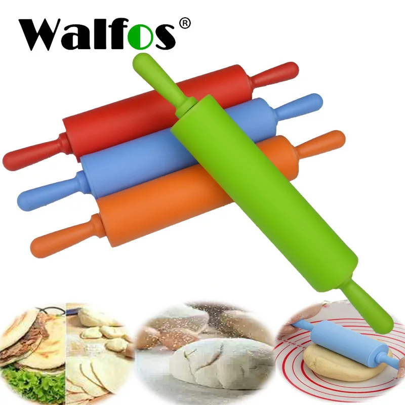 Walfos 22/30/45 CM Non-Stick Fondant Rolling Pin for Child Silicone Pastry Dough Dumpling Roller Kitchen Tool Baking Accessories