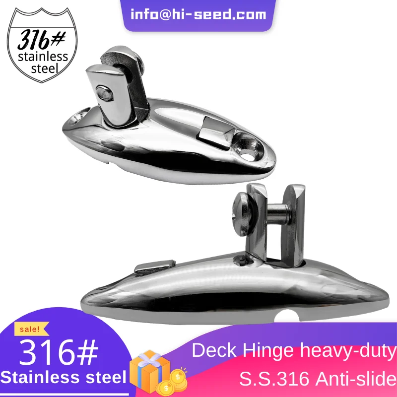 Boat Accessory Metal Stainless Steel 316 Mounted Swivel Deck Hinge Mirror Polish