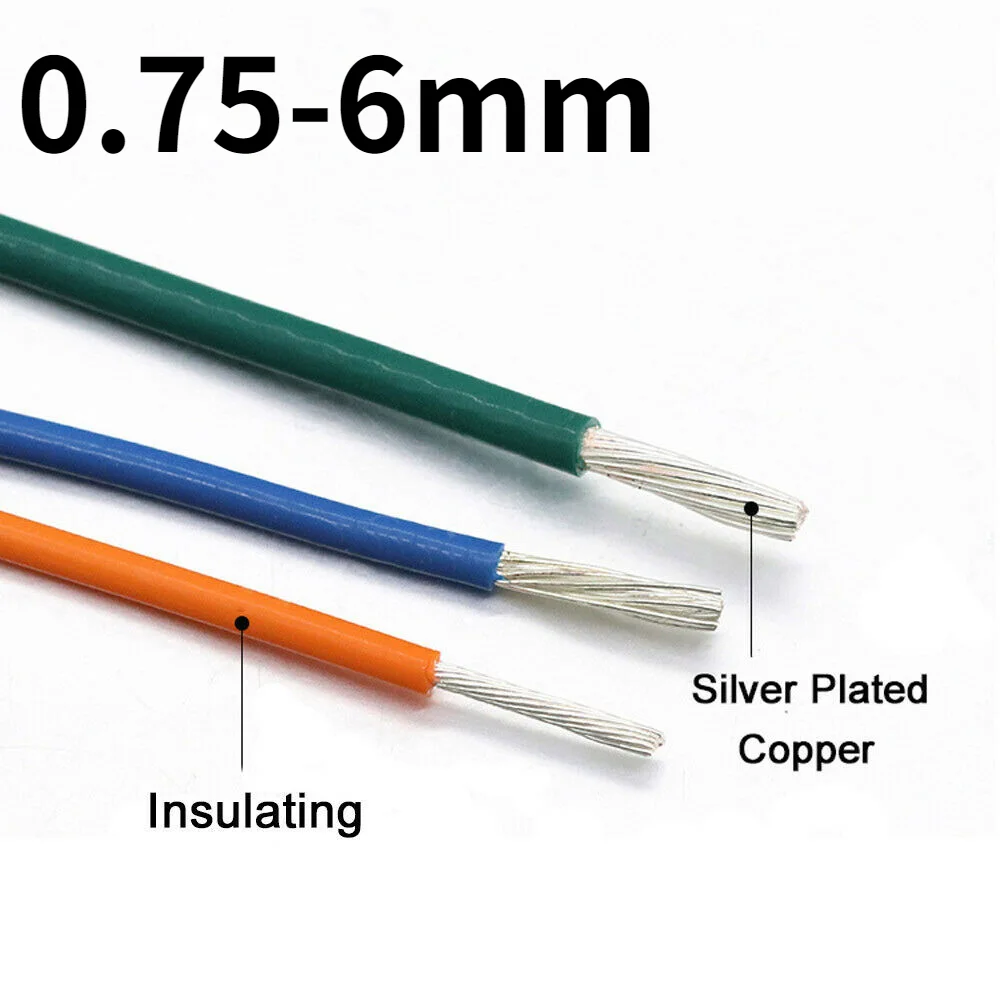 

PTFE Silver-plated Wire Silvered Copper PTFE Wire Silver Plated High Purity OFC Copper Cable for 3D Printer DIY
