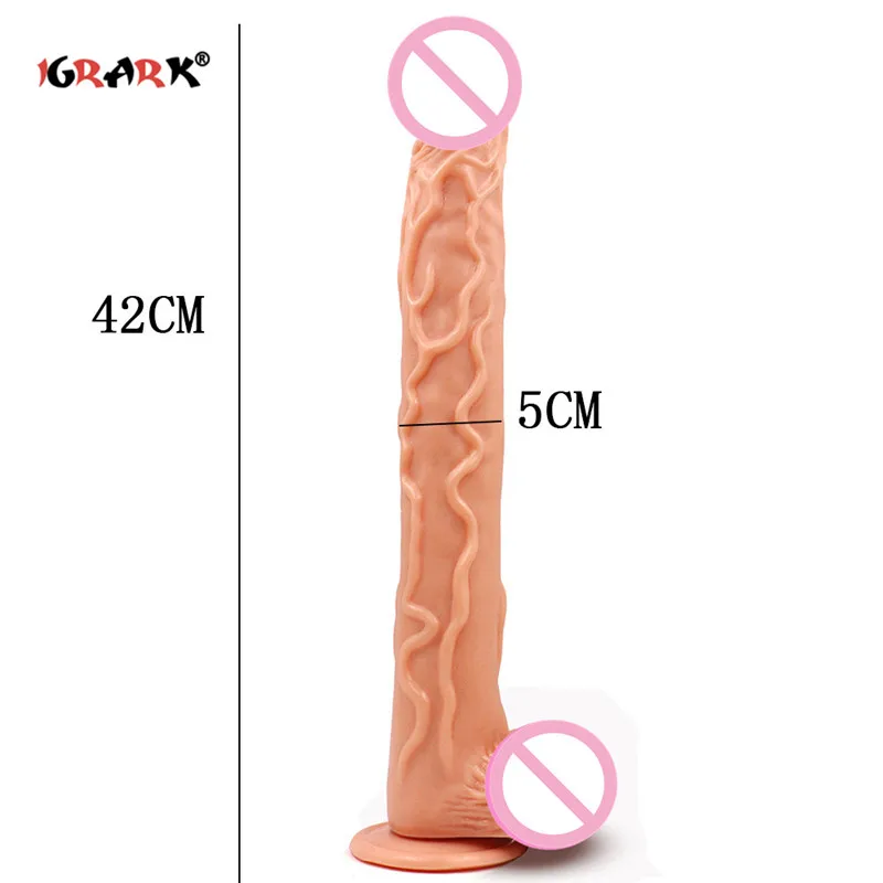 42cm Long Realistic Big Dildo Suction Cup Huge Penis Strap-on Dick Cock Penile Erotic Sex Toys For Women Vagina Alduts Supplies