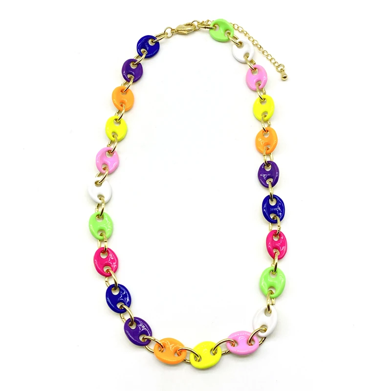 

Classical Design Colorful Enamel Pig Nose Chokers For Ladies