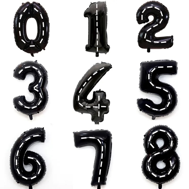 32inch Number Balloon Black Figure Foil Balloon Globos Balloons Kids Birthday Party Supplies Wedding Anniversary Digital Ballon