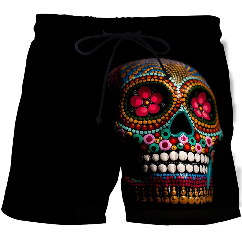 Summer Men/Women Pants Hot Sale Skull Horror 3D Printed Board Shorts Anime Streetwear black Clothing Short Casual Swimming wear