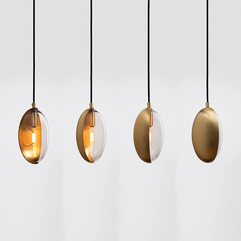 الحديثة الفاخرة الذهب قلادة Led أضواء الإضاءة غرفة الطعام غرفة نوم الزجاج قلادة مصباح المطبخ مصابيح معلقة تركيبات إضاءة مقهى #3