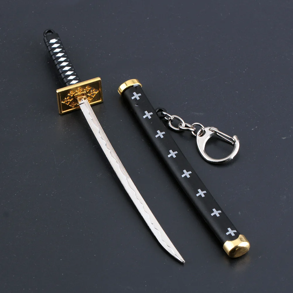 New 8 Styles Roronoa Zoro Sword Keychain For Women Men Buckle Toolholder Scabbard Katana Sabre Car Keyrings Gift Key Chains