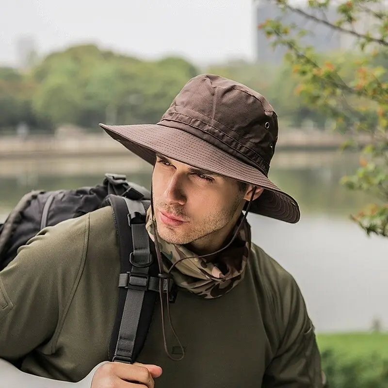 Sombrero de pescador Boonie, gorra de pescador, ala de caza, Safari, Verano