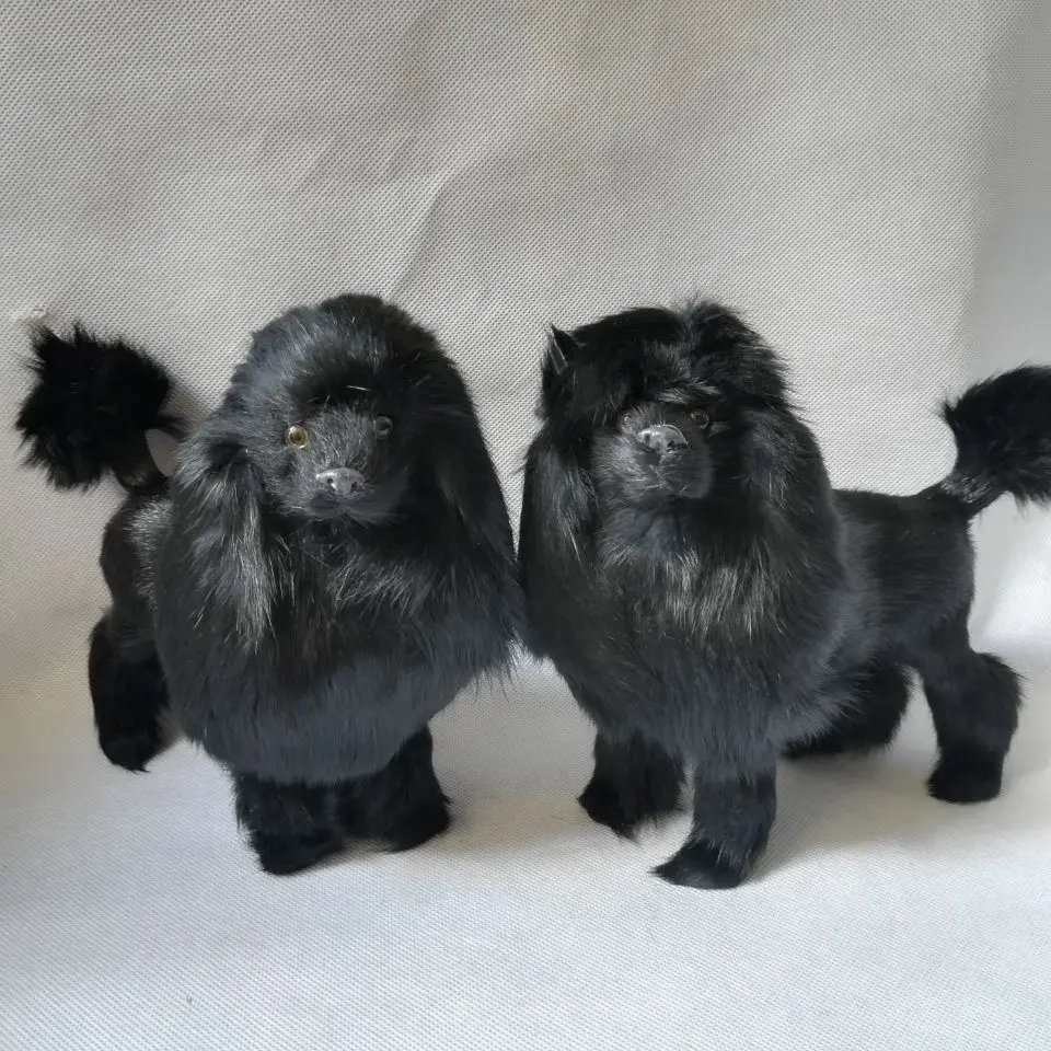 

lifelike toy poodle hard model polyethylene&furs 24x20cm black poodles one pair model home decoration props ,Xmas gift h0169