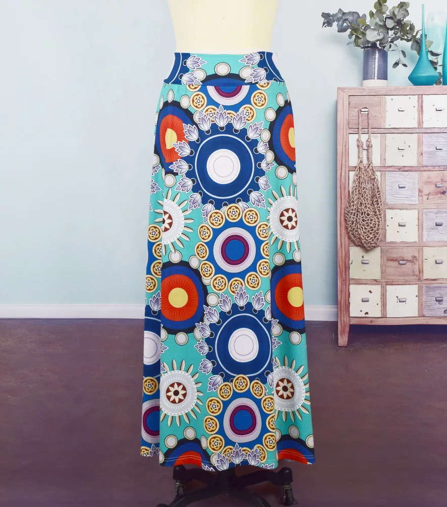 Summer Print Maxi Bohemian Skirt Women High Waist Vintage A-Line Ankle-Length Casual Party Streetwear Bodycon Holiday Slim Skirt