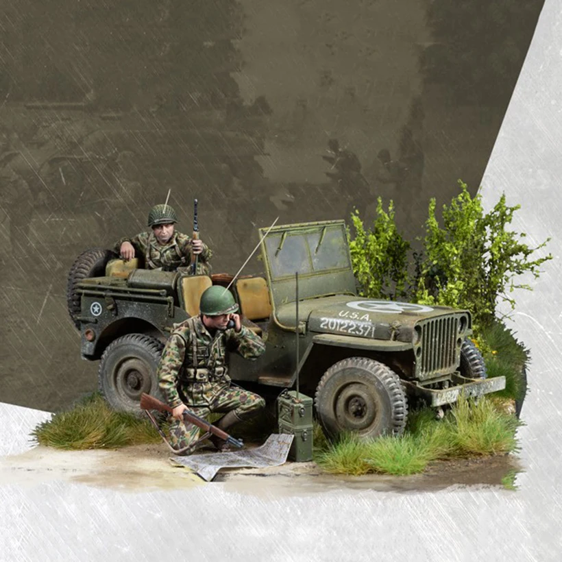 New Unassembled 1/35 ancient crew include 2 man (NO CAR ) Resin Figure Unpainted Model Kit