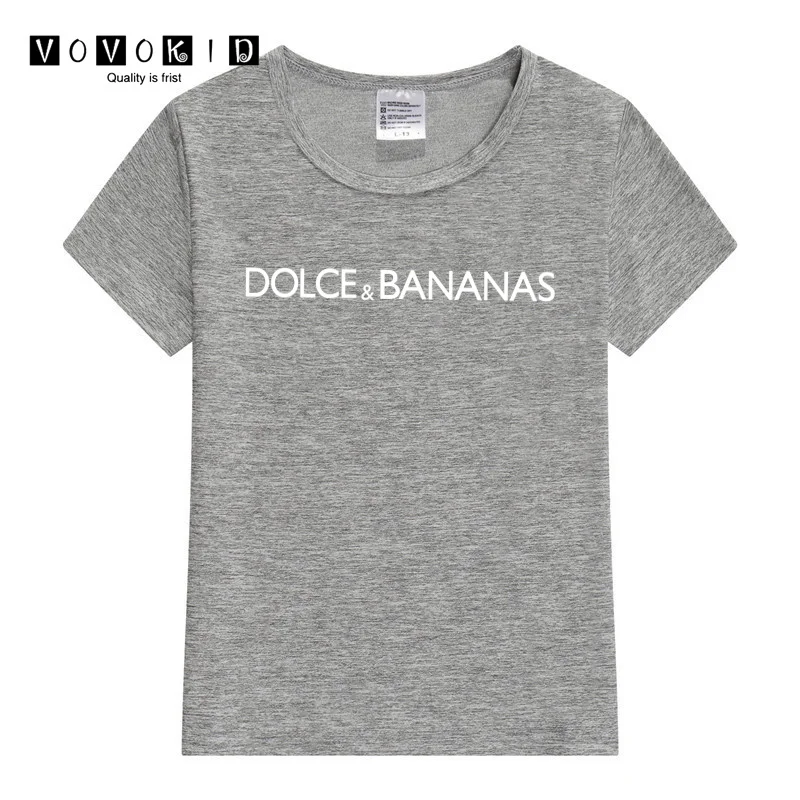 Dolce Bananas Sweet Girls Little Funny Streetwear T-shirt Boy Chlidren Summer Top Baby Cartoon Shirt,Drop Ship