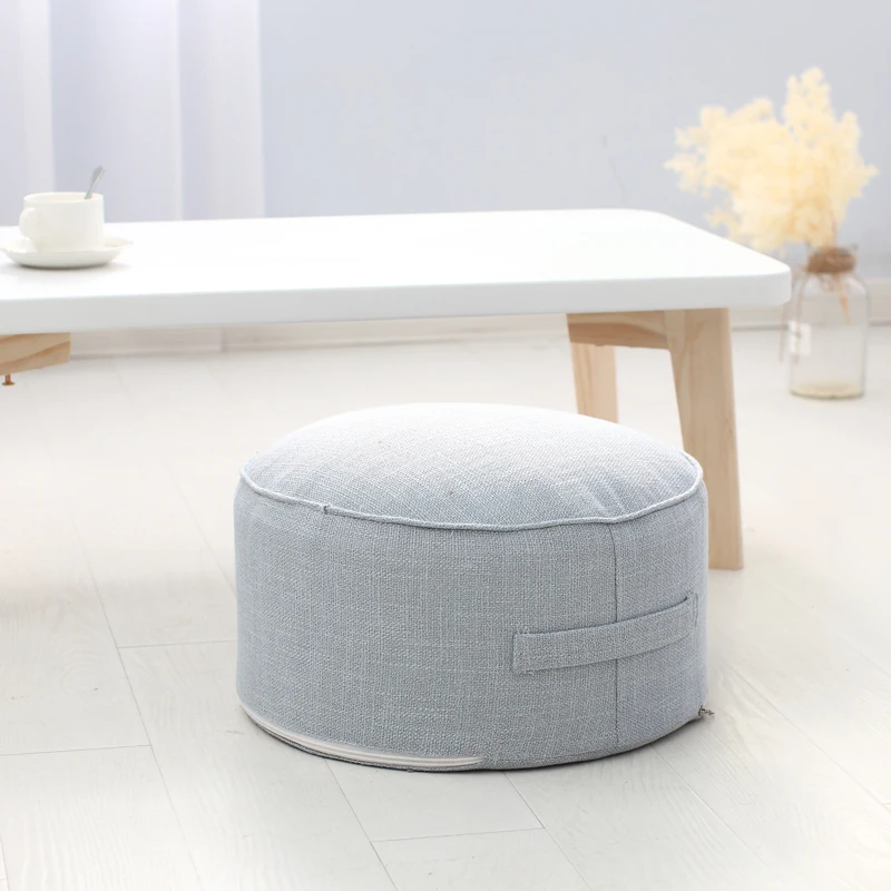 Cotton Linen Tatami Footstool Ottoman Tea Ceremony Floor Poufs With Fillings Thicken Meditation Cushion Yoga Round Cushion Futon