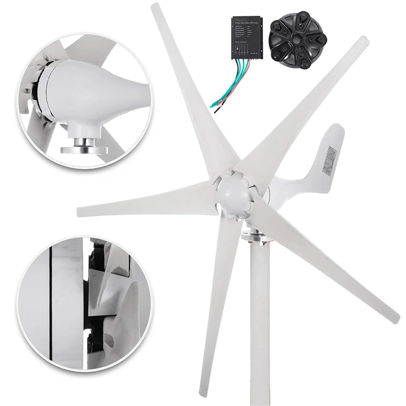 

12/24V 500W 5 Blades Max Power Wind Turbine Generator Kit Windmill Wind blades Controller Charge Generator for Marine Light Land