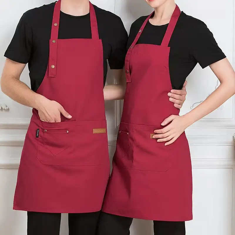 Canvas Apron High-end Breathable Kitchen Chef Waiter Barber Shop Restaurant Manicure Fashion Work Clothes Unisex