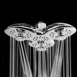 10 Inch ABS Bathroom Shower Head Petal Shape 3 Function Waterfall Adjustable Top Shower Head Shower Faucet Head SPA Shower Head