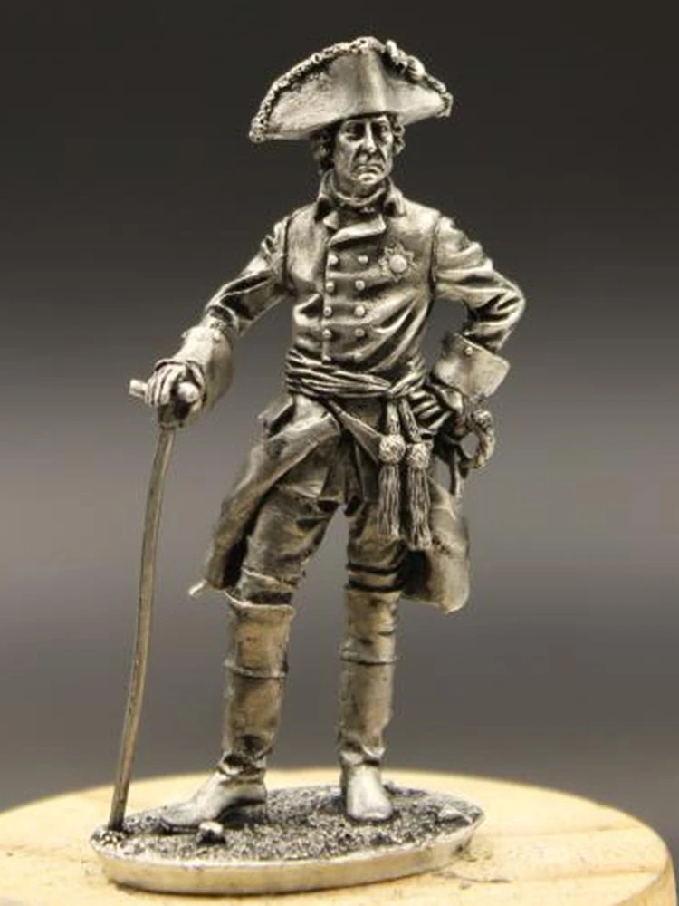 The Great Metal British Soldier Figurines King of Prussia Home Decoration Gifts Modern Model Seven Years\' War 1/32 54mm