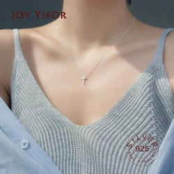 BF club Silver color Zircon Necklace Shining cross Choker Necklace For Party Female Elegant Fashion Jewelry 2020