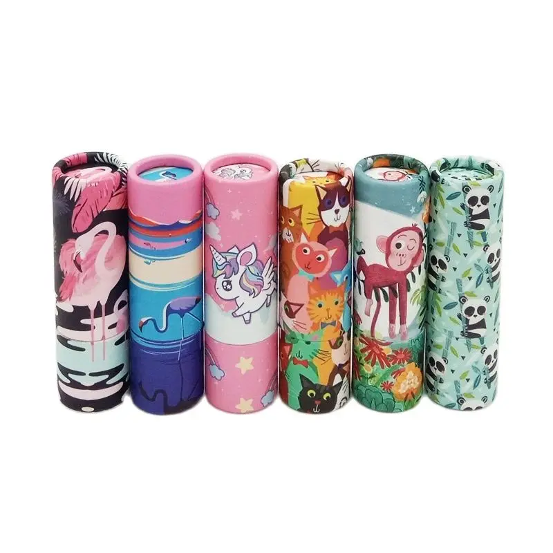 

Kraft Paper Lip Balm Tube Cute Empty 12.1mm Round Cardboard Chapsitck Container Papery Lipstick Tubes