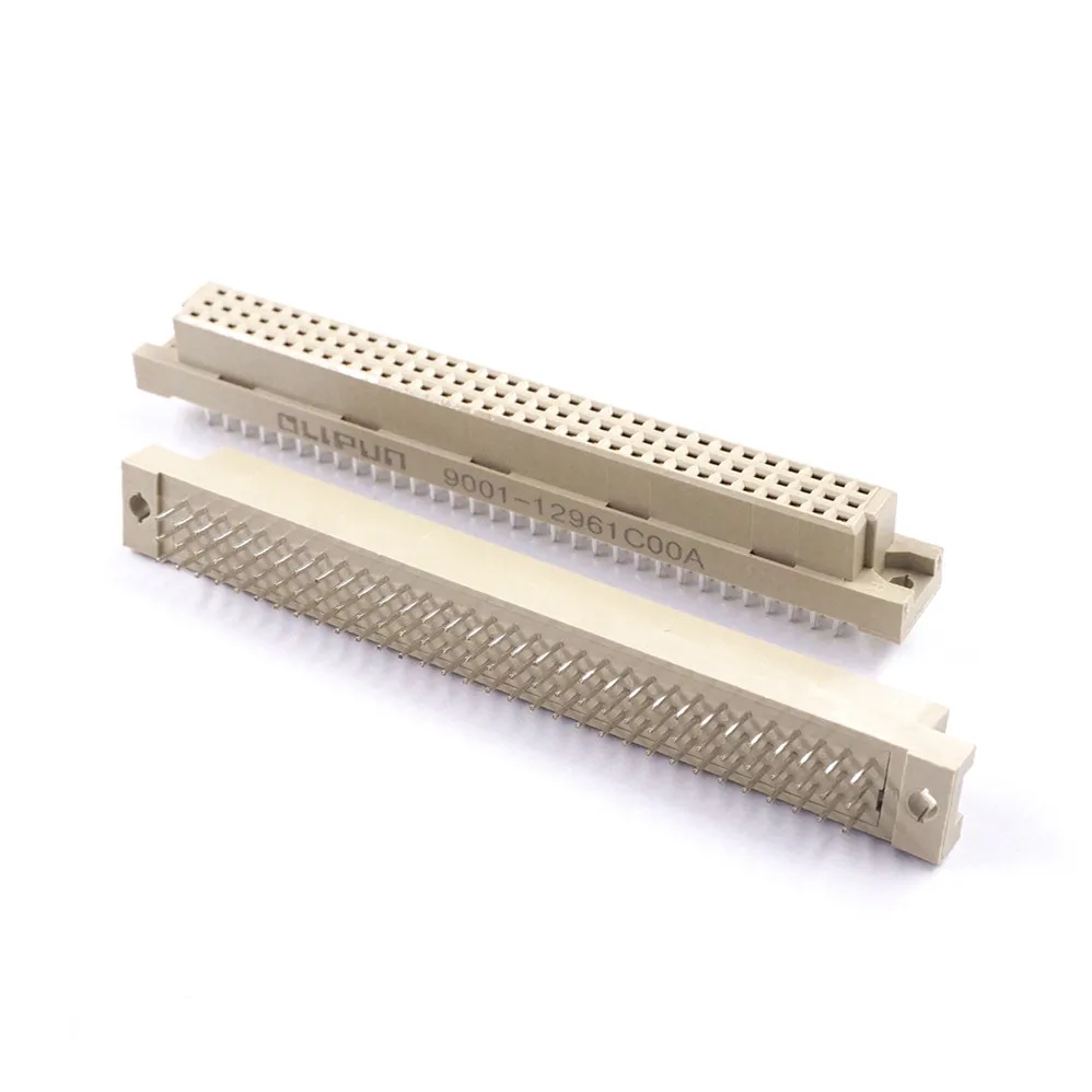 5 Pcs DIN 41612 Connector 3 Rows 96 Pin Din Female Sockets Receptacle Vertical Through Hole PCB 3x32 Pin Pitch 2.54MM