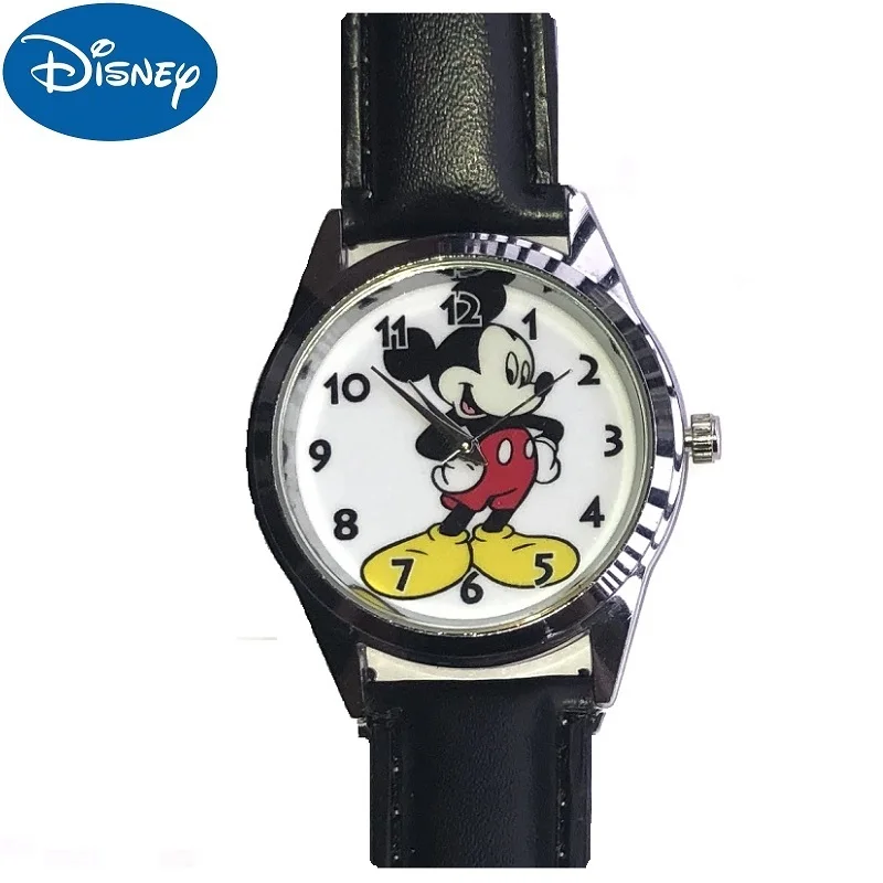 Disney Original Children Fashion Quartz Wristwatches Micky Minnie Mouse Cartoon Boy Girl Youth Student Kid Party Teenage  Clock