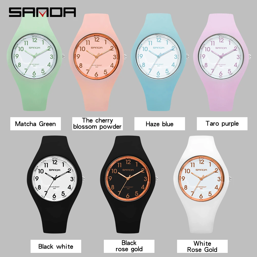 SANDA Brand Children\'s Watches Fashion Kids Silicone Waterproof Quartz Wristwatch Boys Sport Watches For Girls Gift Clock 2023