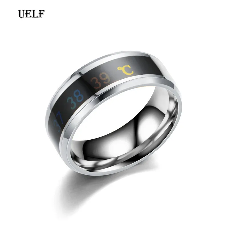 Temperature Ring Titanium Steel Mood Emotion Feeling Intelligent Temperature Sensitive Ring for Women Men Waterproof Jewelry