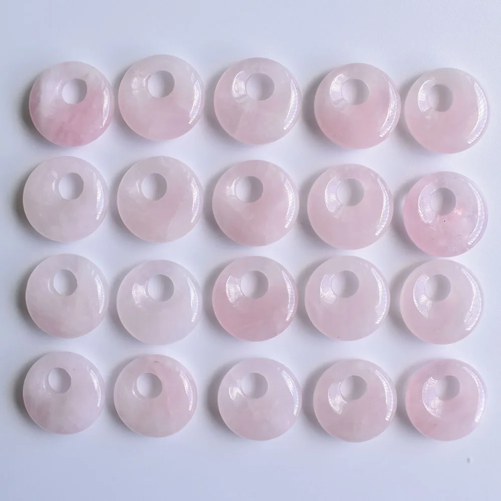 Modische, hochwertige, sortierte Naturstein-Gogo-Donut-Anhänger, Perlen 18mm für Schmuckherstellung, Großhandel 20 Stück/Los, kostenlos. – Detail 3