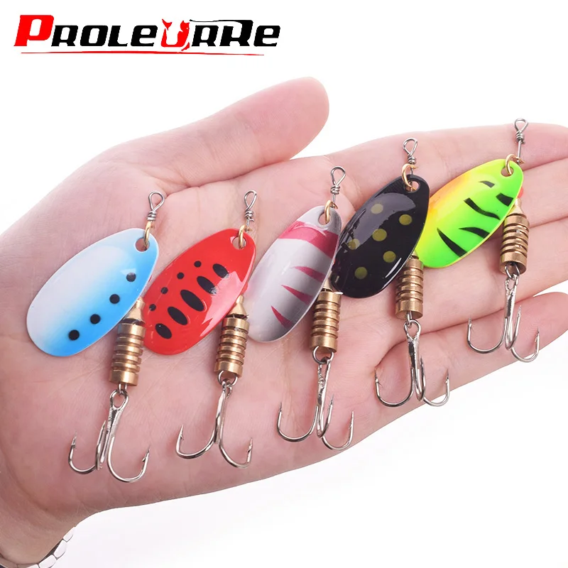 1 pz Spinner bait 2.5g 3.5g 5.5g richiamo di pesca Wobblers in metallo Spinner cucchiaio esca con ami tripli per richiamo attrezzatura da pesca