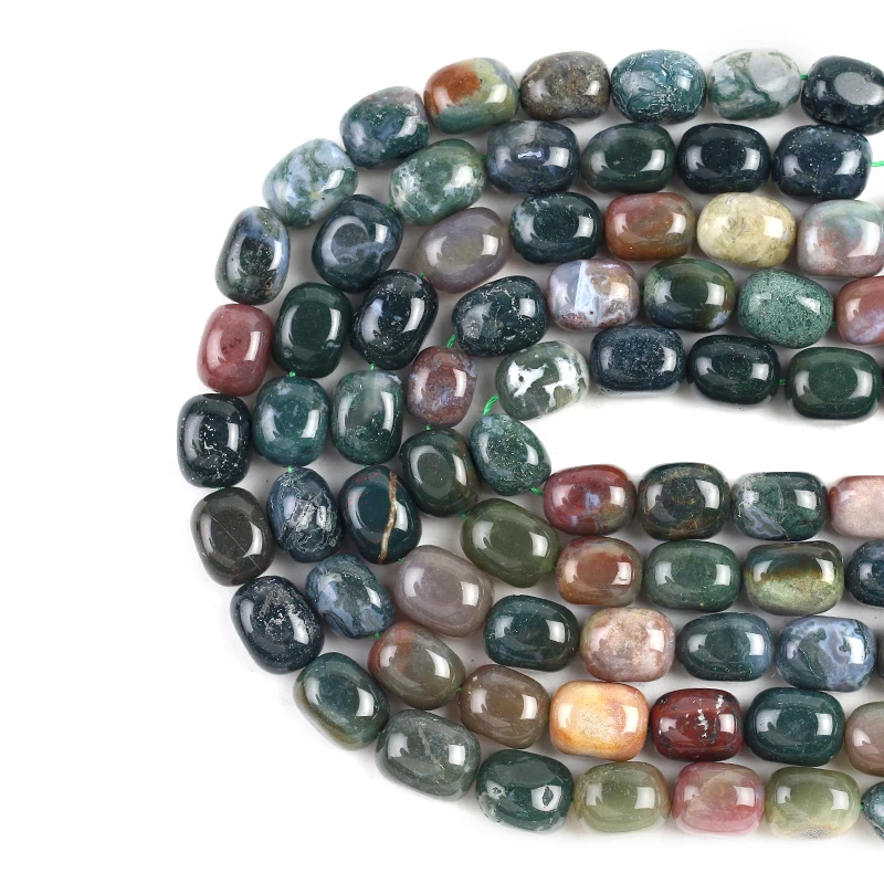 

15*22mm Natural Oval Indian Agates Loose Spacer Beads For Jewelry Making DIY Necklace Bracelet Accessories 15'' Charms Beads