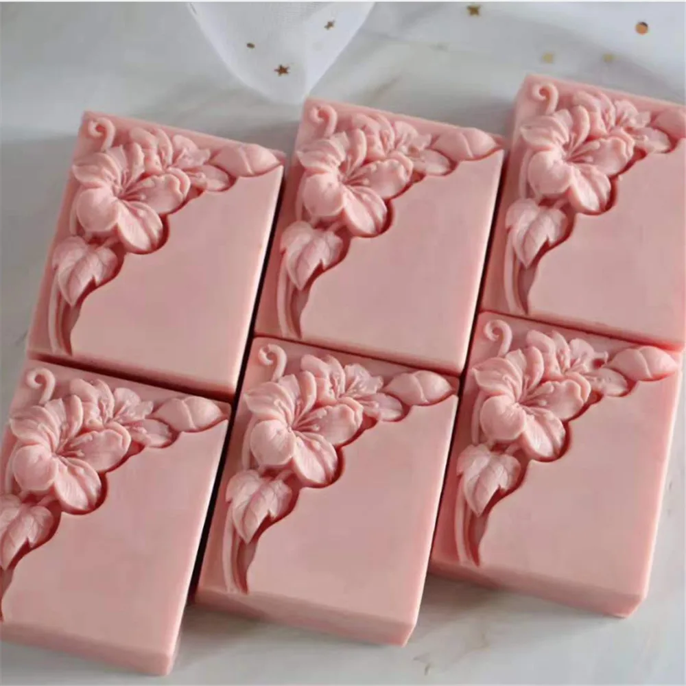 Tung Flower 3D Soap Mold Natural Silicone Soap Molds Handcrafted Candle Wax Silicone Mold Aromatherapy Resin Plaster Craft Mould